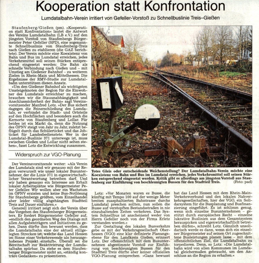 Kooperation statt Konfrontation (Gießener Allgemeine, 10.04.2018